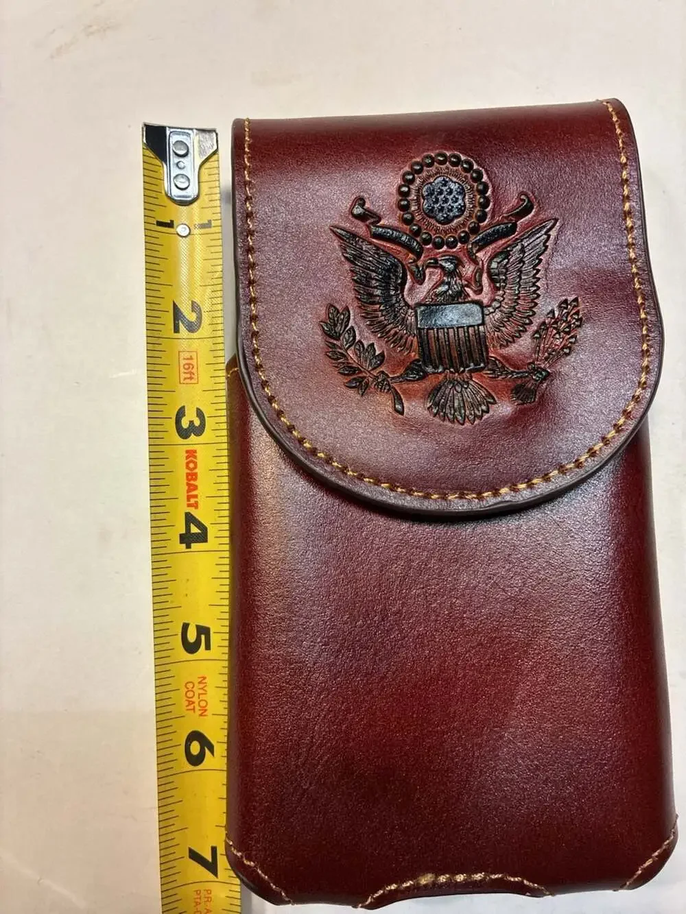 Montana West Leather Belt-Loop Cell Phone Holster with US Great Seal Embossing